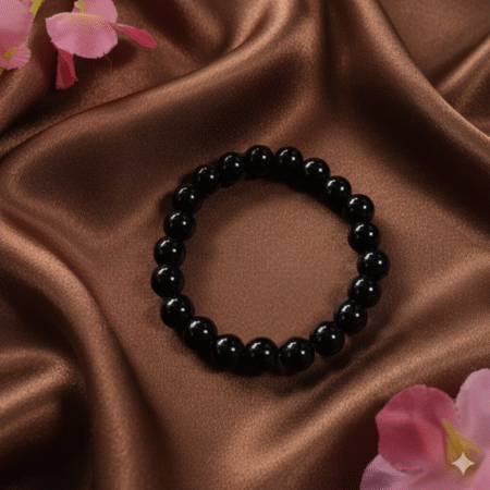 Jelly-Inspired Black Glass Bead Bracelet  -Stretchable Elastic Bracelets for Women, Girls, and Kids