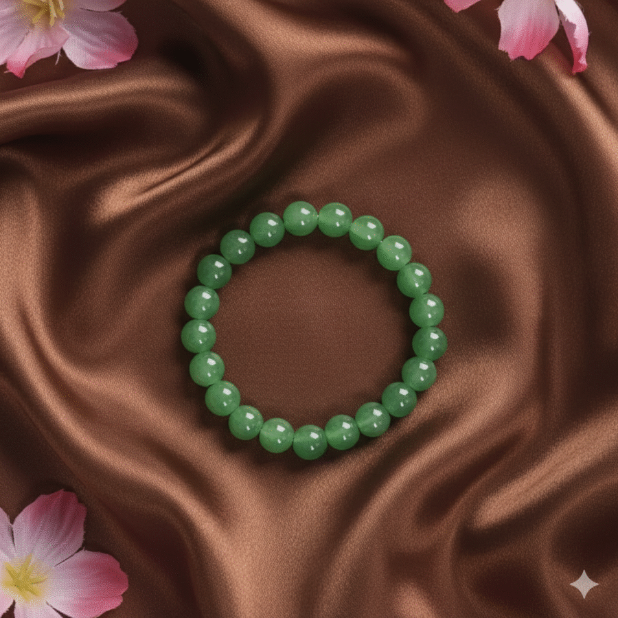 Jelly-Inspired Light green Glass Bead Bracelet  -Stretchable Elastic Bracelets for Women, Girls, and Kids - Image 2