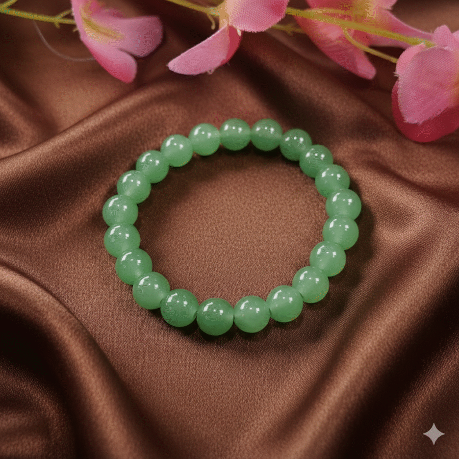 Jelly-Inspired Light green Glass Bead Bracelet  -Stretchable Elastic Bracelets for Women, Girls, and Kids