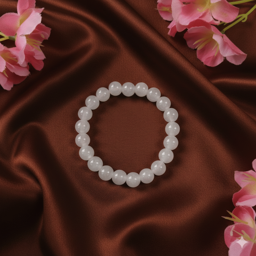 Light Pink Bead Bracelet  -Stretchable Elastic Bracelets for Women, Girls, and Kids