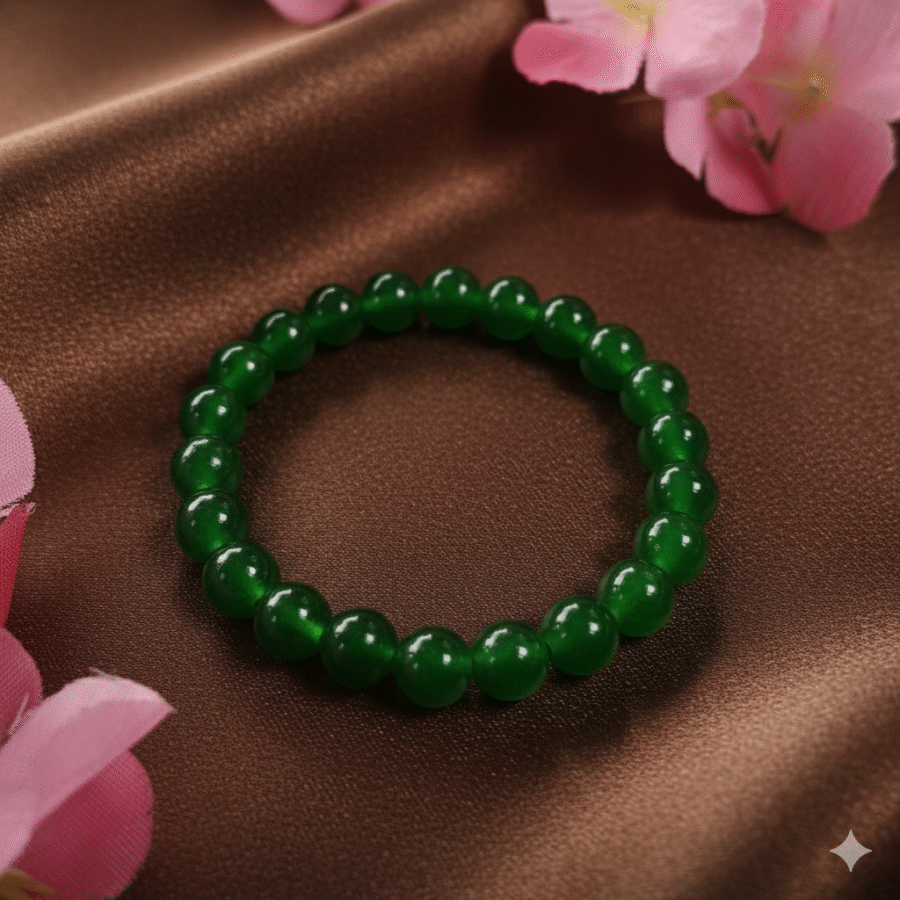 Jelly-Inspired Dark green Glass Bead Bracelet  -Stretchable Elastic Bracelets for Women, Girls, and Kids - Image 2