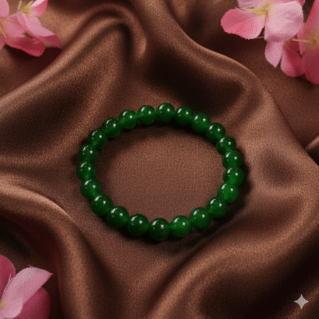 Jelly-Inspired Dark green Glass Bead Bracelet  -Stretchable Elastic Bracelets for Women, Girls, and Kids
