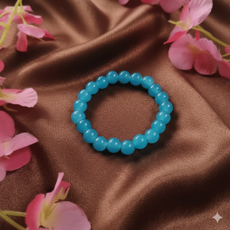 Sky blue Glass Bead Bracelet  -Stretchable Elastic Bracelets for Women, Girls, and Kids