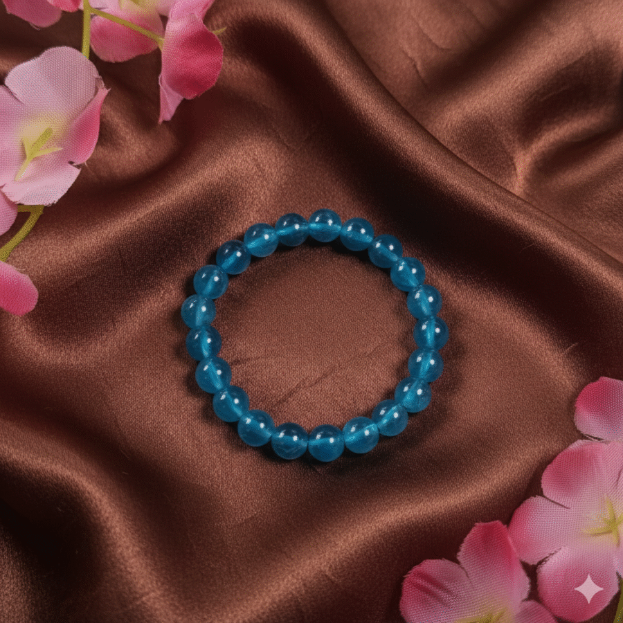 Sky blue Glass Bead Bracelet  -Stretchable Elastic Bracelets for Women, Girls, and Kids - Image 2
