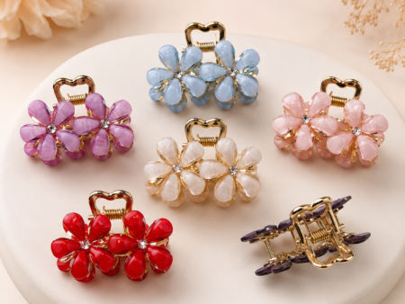 Premium Flower Hair Claw Clips| Multicolor(Pack of 5)