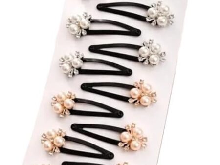 Pearls and Rhinestones Tic Tac Hair Clips