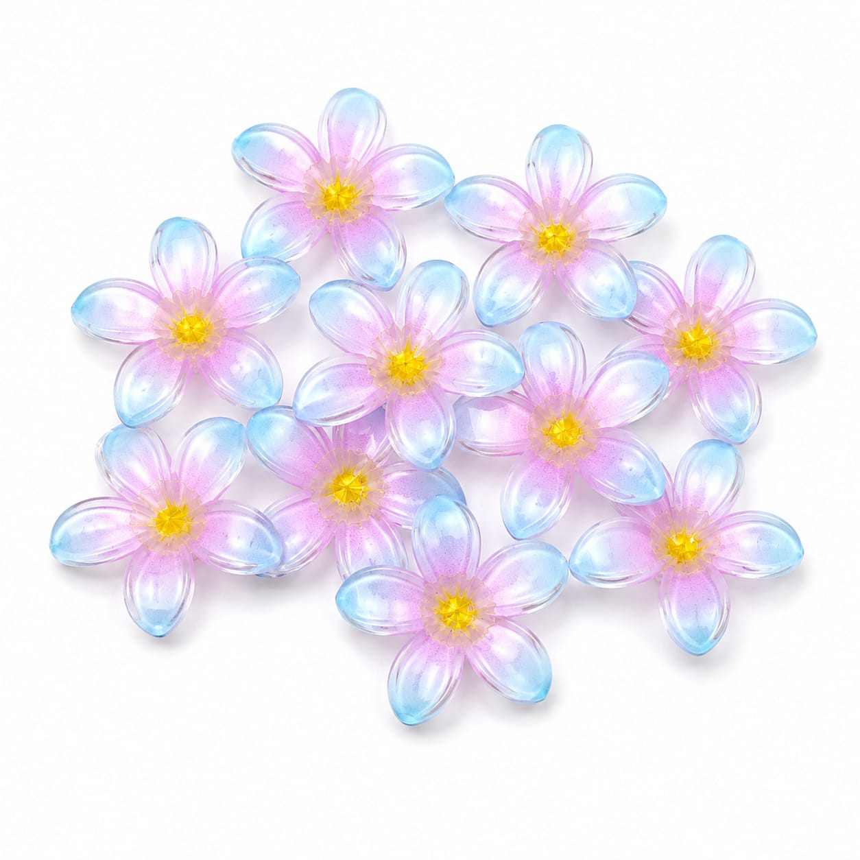 Purple 5 petal Flower for DIY Jewellery & Hair Clip Making 24 pcs - Image 5