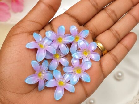Purple 5 petal Flower for DIY Jewellery & Hair Clip Making 24 pcs