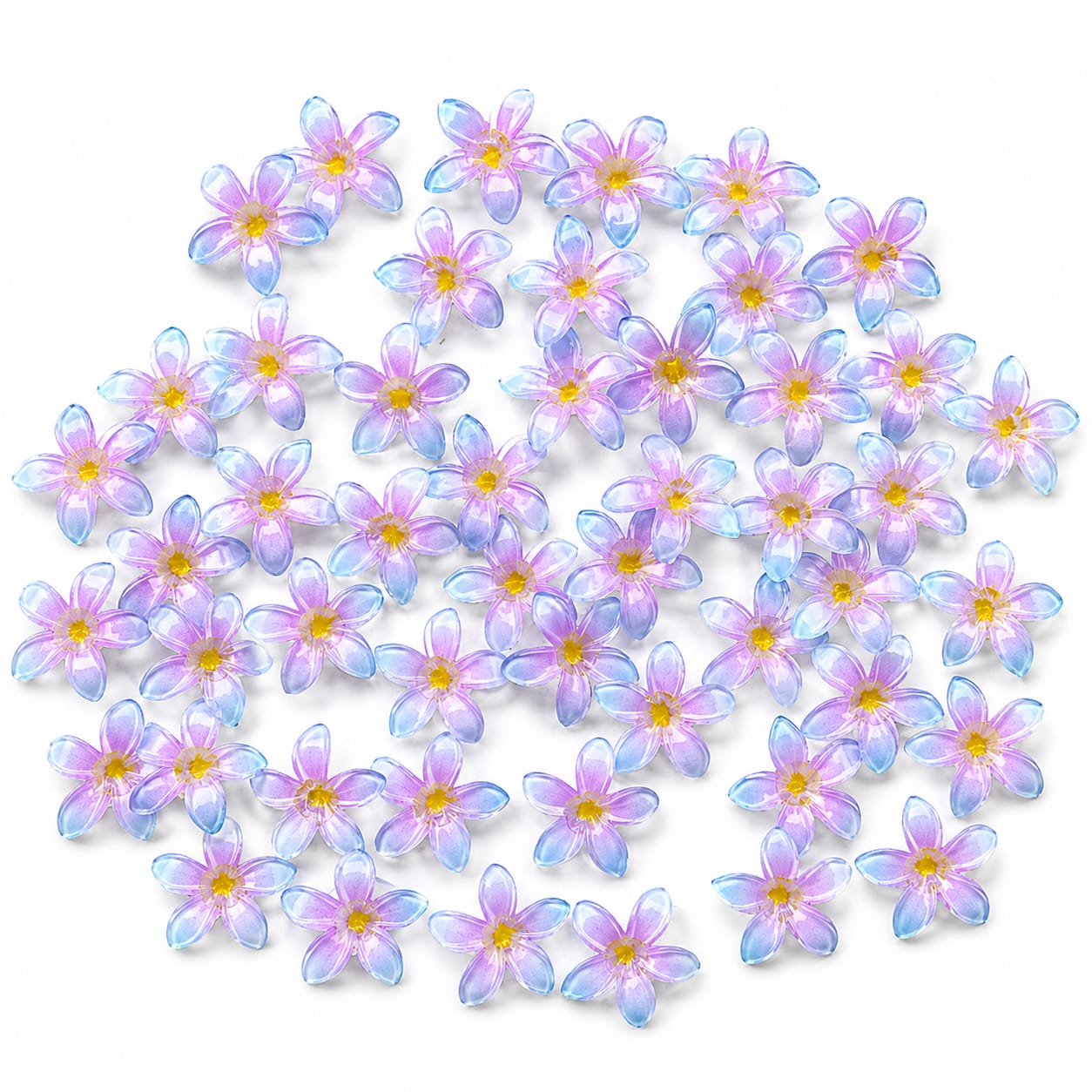Purple 5 petal Flower for DIY Jewellery & Hair Clip Making 24 pcs - Image 2