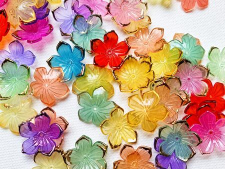 Multicolor Acrylic Flower Beads