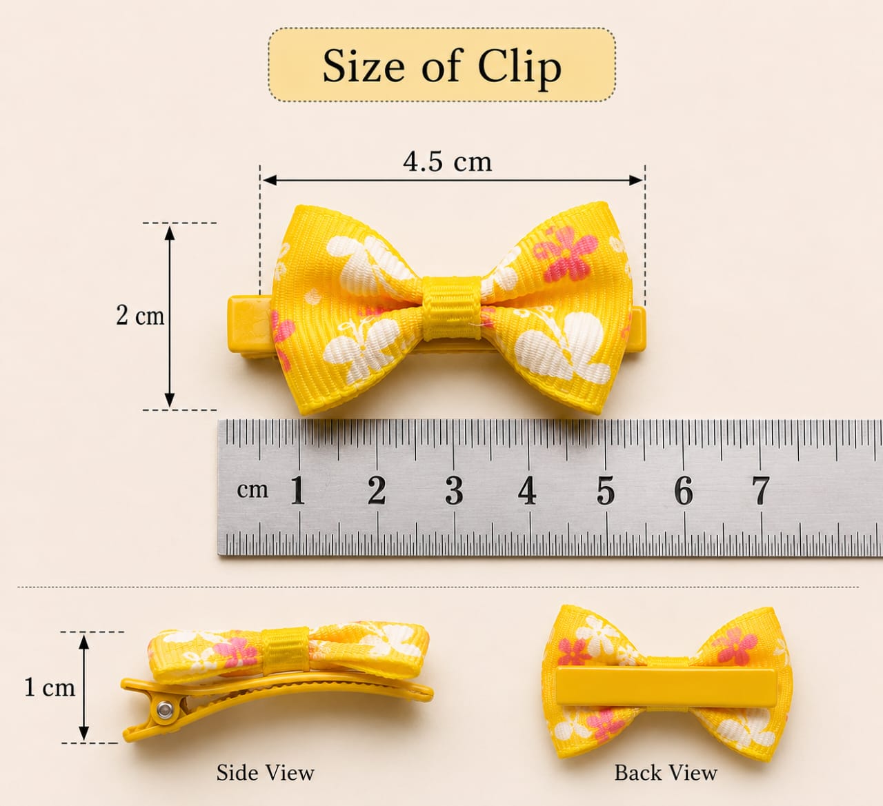 Cute Printed Bow Hair Clips for Girls (Pack of 12PCS) - Image 4