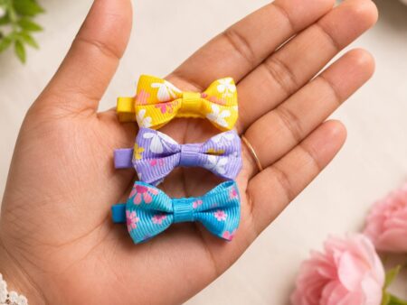 Cute Printed Bow Hair Clips for Girls (Pack of 12PCS)