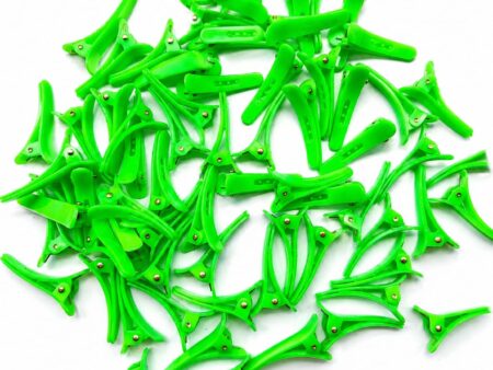 Mini Plastic Green Hair Clips for DIY Hair Accessories 30 pcs