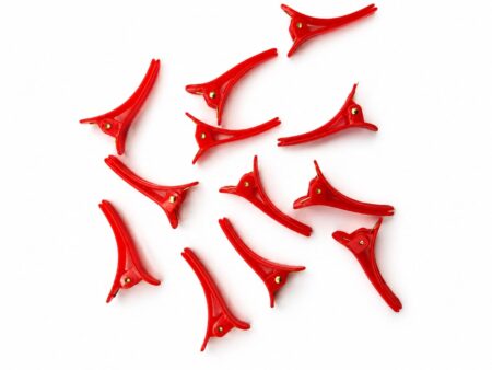 Mini Plastic Red Hair Clips for DIY Hair Accessories 30 pcs