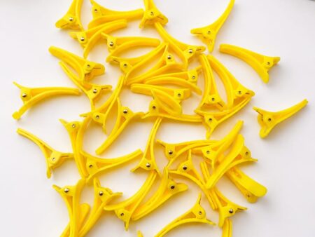 Mini Plastic Yellow Hair Clips for DIY Hair Accessories 30 pcs