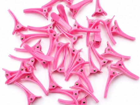 Mini Plastic Pink Hair Clips for DIY Hair Accessories 30 pcs